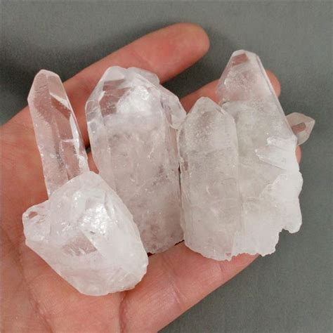 Set Of 4 Clear Quartz Crystal Clusters Brazil