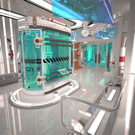 3d model 3d models 3d futuristic laboratory interior scene model