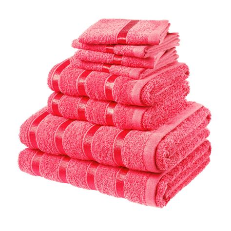 8pc Towel Bale Set Red Asab