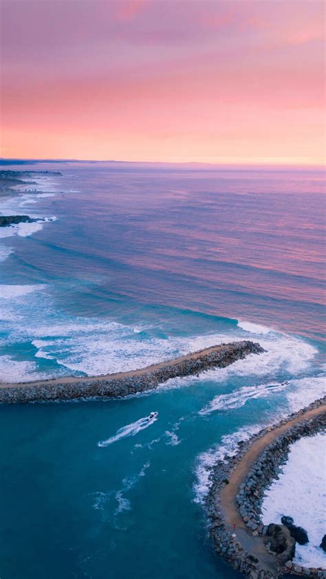 Download 1080x1920 Wallpaper Beach Coast Sea Waves
