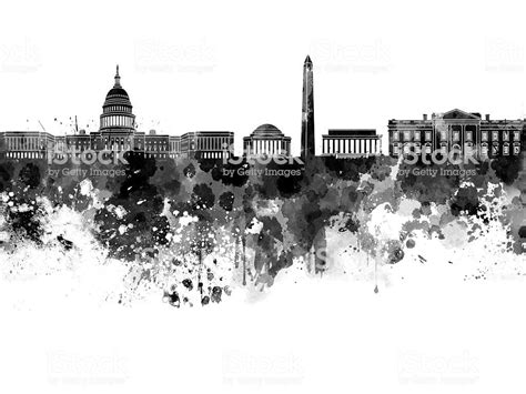 Washington Dc Skyline Vector Washington Dc City Skyline Black And