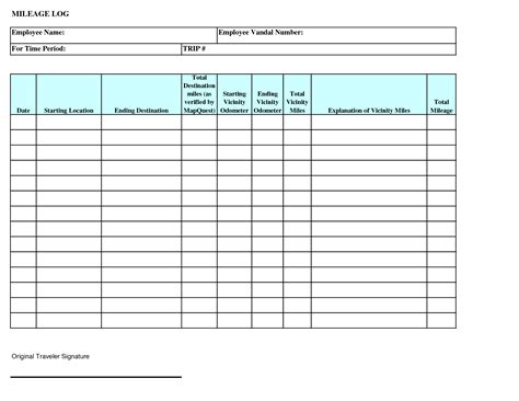 Best Templates 22 Printable Mileage Log Examples PDF Examples
