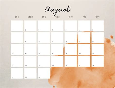 30 Beautiful Printable August 2021 Calendars For Free Onedesblog