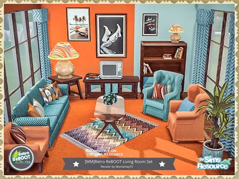 The Sims Resource Retro Reboot Living Room Set