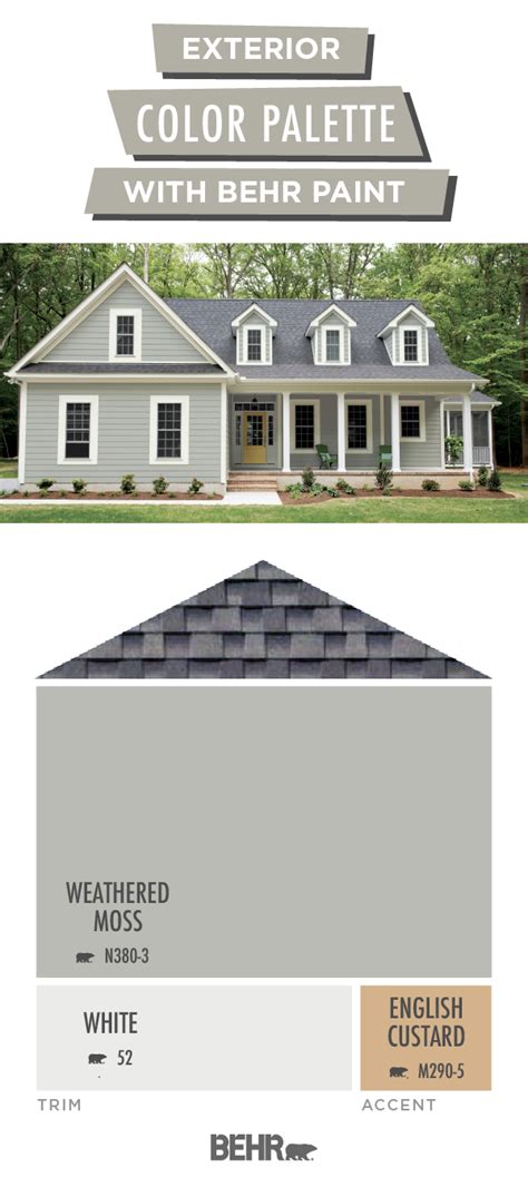 Coordinated Palette For Weathered Moss White Behr Paint Exterior