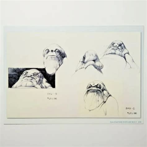 Star Wars Return Of The Jedi Concept Art Postcard Jabba The Hutt Ralph