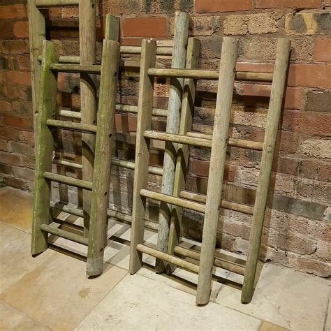 Rustic Vintage Reclaimed Wooden Ladders Distressed Grains Etsy