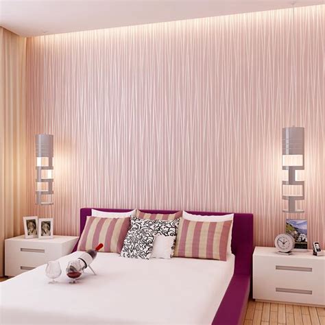 10 Meter Modern Elegant Stripes Bedroom Non Woven Silver Glitter
