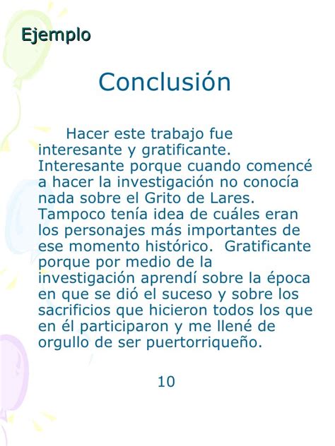 Ejemplo De Conclusion Para Un Trabajo Escrito Ejemplo Sencillo