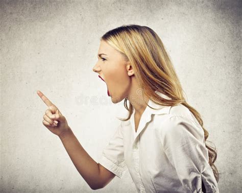 Young Woman Yelling Stock Photo Image Of Indicate Finger 32886644