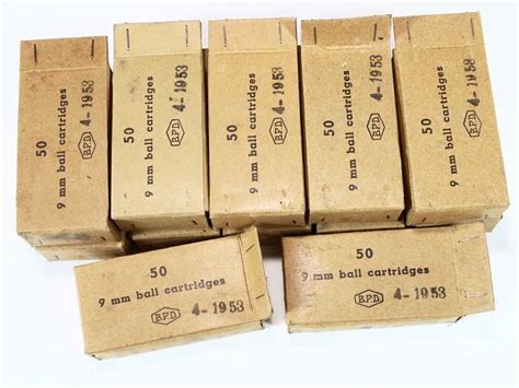 9mm Italian Military Ammunition 1950s 1 Box