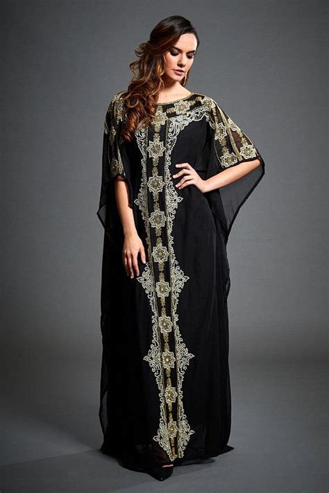 aliya black handmade caftan gold embellished kaftan abaya etsy kaftan maxi dress handmade