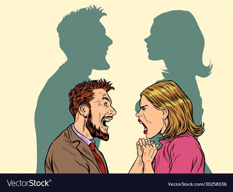 Man And Woman Conflict Quarrel Concept Royalty Free Vector