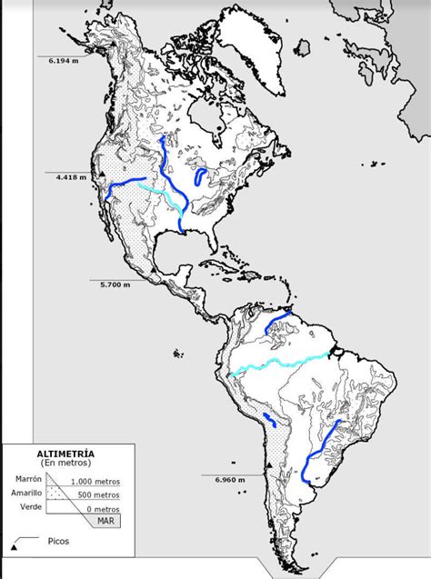 Prestador Sobretodo Instantáneamente mapa mudo de rios de america