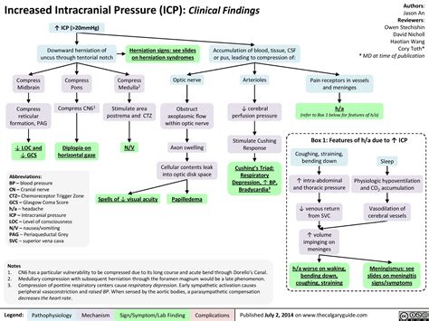 Increased Intracranial Pressure Clinical Findings Calgary Guide