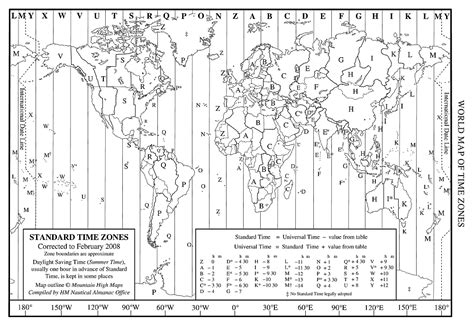 Printable World Time Zone Maps Knowledgeflex