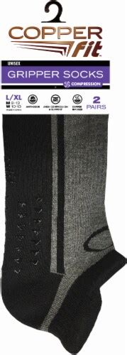 Copper Fit Compression Gripper Socks 2 Pack Black L Xl Kroger