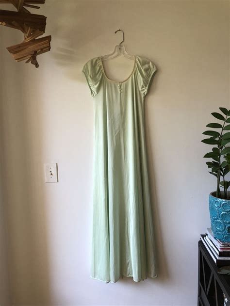 Vintage Mint Green Maxi Regency Nightgown Minimalist Sleeping Etsy