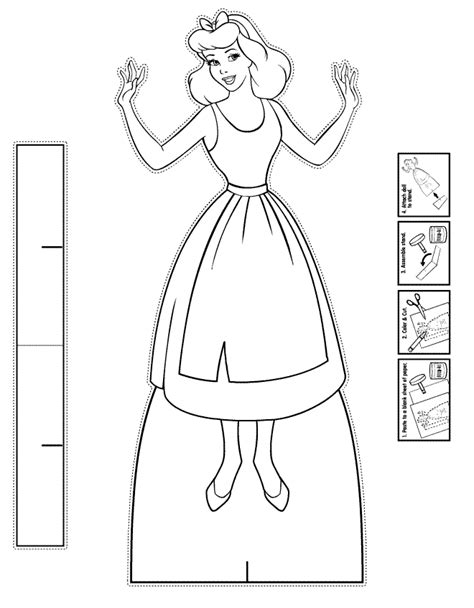 Disney Princess Paper Doll Coloring Pages