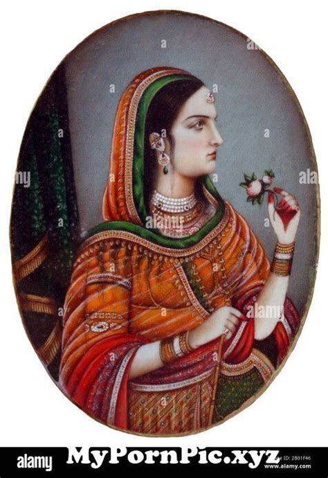 India Empress Nur Jahan Wife Of Emperor Jahangir Miniature Watercolour
