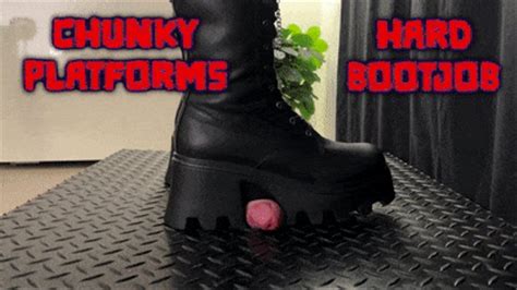 A Hard Bootjob In Chunky Platform Black Boots Slave Pov Version Tamystarly Bootjob