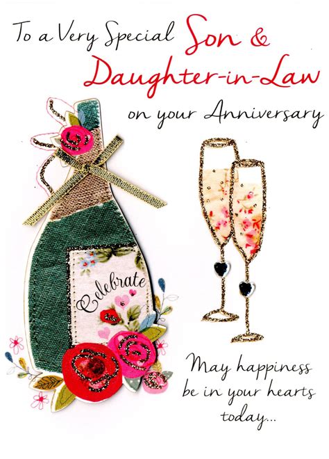 Son Daughter In Law Anniversary Greeting Card Anniversary Wishes Card