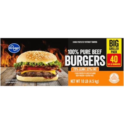 Kroger® 73 Lean Beef Burger Patties Big Deal Pack 40 Ct 4 Oz
