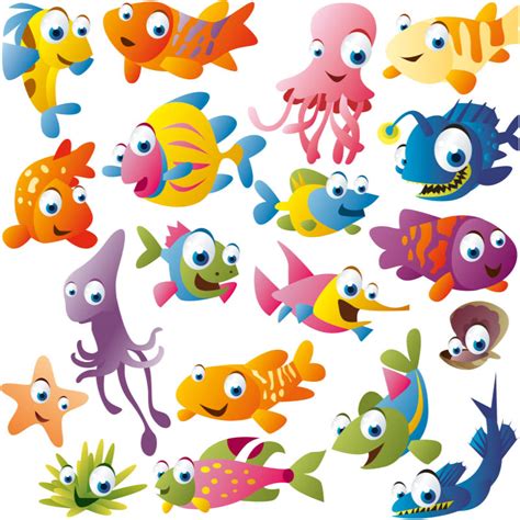 Funny Cartoon Fish Vector Free Download Vectorpicfree