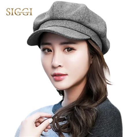 Siggi Women Wool Newsboy Winter Hat Flat Beret Cap Visor Vintage Autumn