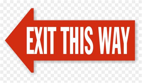 Exit This Way Left Arrow Floor Sign Exit To The Right Sign Hd Png