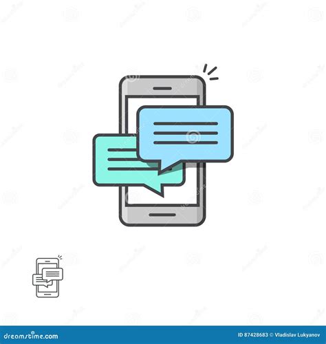 Chat Message Notifications On Smartphone Vector Icon Mobile Phone Sms