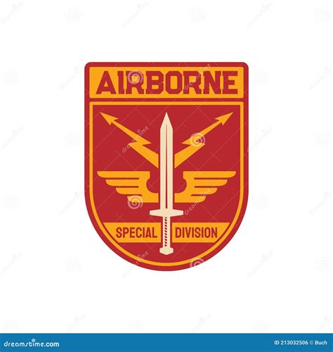 Military Chevron Airborne Special Division Squad Stock Vector