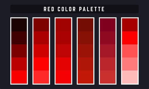 Red Vector Color Palette Red Colour Palette Pantone Colour Palettes