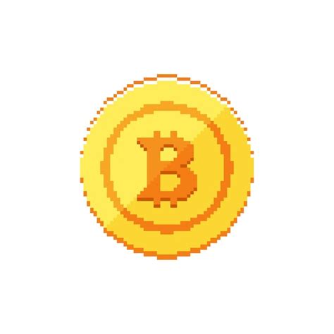 Premium Vector Bitcoin Pixel Art Line Icon Vector Illustration