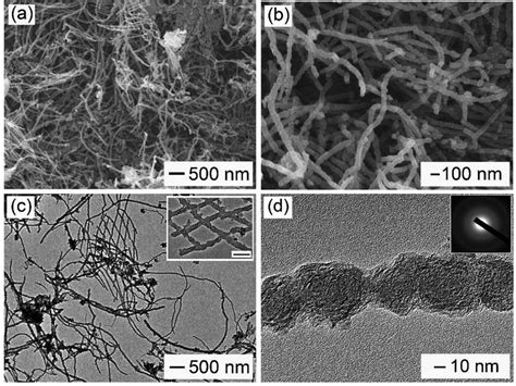 A Low And B High Magnification Sem Images Of Wcnws C Tem And D Download Scientific