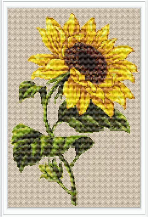 Sunflower modern cross stitch pattern PDF - Instant download | Cross