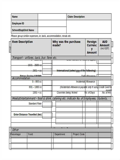 Free 6 Claim Reimbursement Forms In Ms Word Pdf Excel