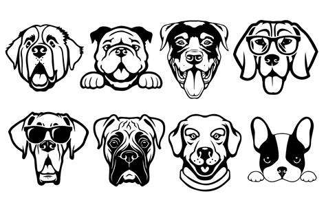 Dogs Clipart Dogs Svg 8 Dogs Illustration Dogs Head Dog Portrait