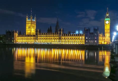 Big Ben And Houses Of Parliament At Night London Uk Stock Photo