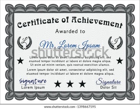 Grey Awesome Certificate Template Complex Linear Stock Vector Royalty
