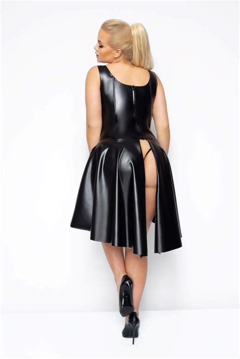 Faux Leather Wet Look Pu Dress