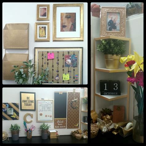 Cubicle Decor Chic And Cheap Desk Collage Gold Black