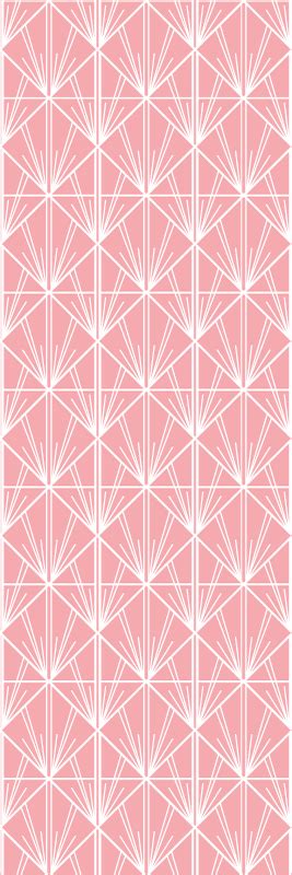 Modern Art Pink And White Deco Geometric Triangle Wallpaper Tenstickers