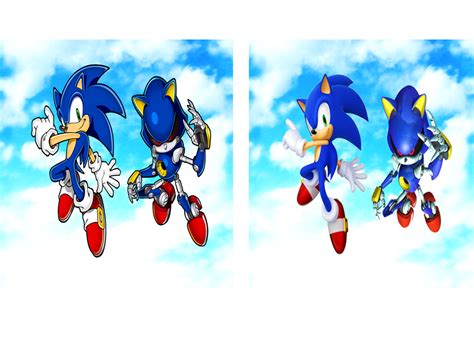 Sonic Vs Metal Sonic Iii 2d And 3d Blue Sky By 9029561 On