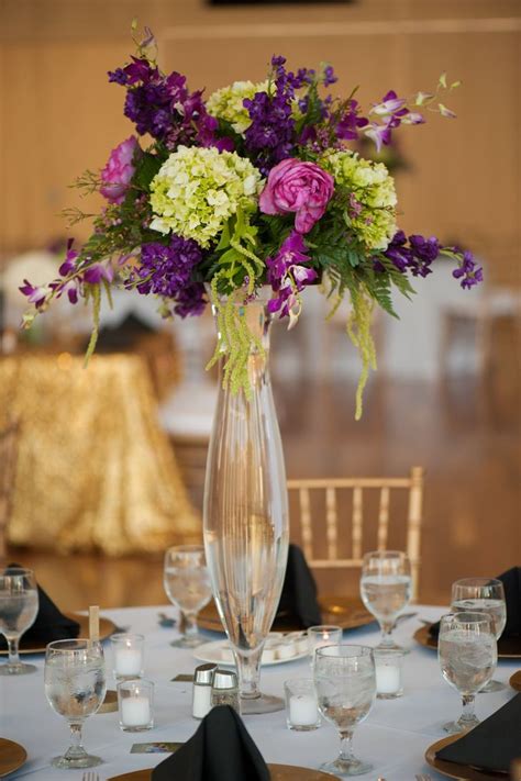 Tall Green And Purple Floral Centerpieces Photo Pottinger