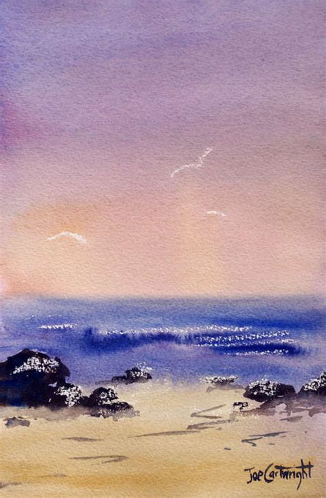 Simple watercolor painting using candle wax