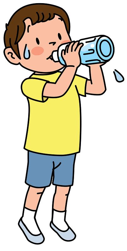 Thirsty Boy Drinks Water Clipart Free Download Transparent Png