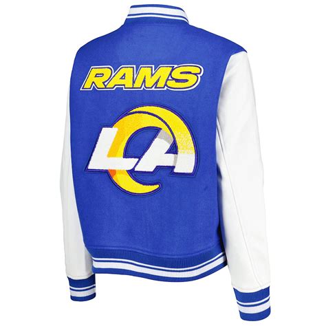 Full Zip Royalwhite Los Angeles Rams Mash Up Varsity Jacket Jackets