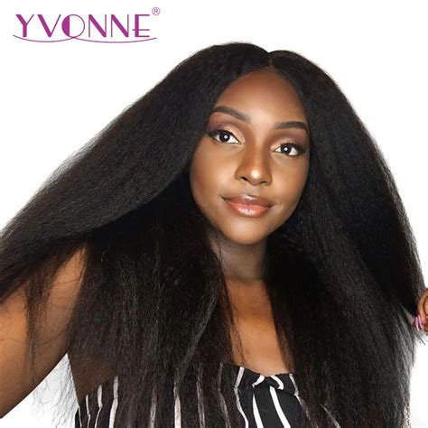 Yvonne Kinky Straight Lace Front Human Hair Wigs Brazilian Virgin Hair
