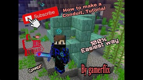 How To Make Conduit In Minecraft Easiest Way Minecraft All Versions
